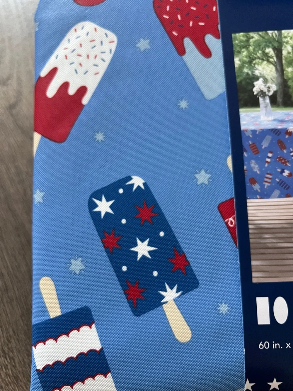 Patriotic Heavy Duty Popsicle Tablecloth 60 in. X 84 in. New